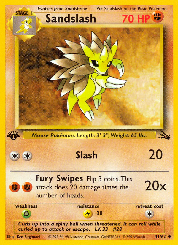 Sandslash (41/62) [Fossil 1st Edition] | Good Games North