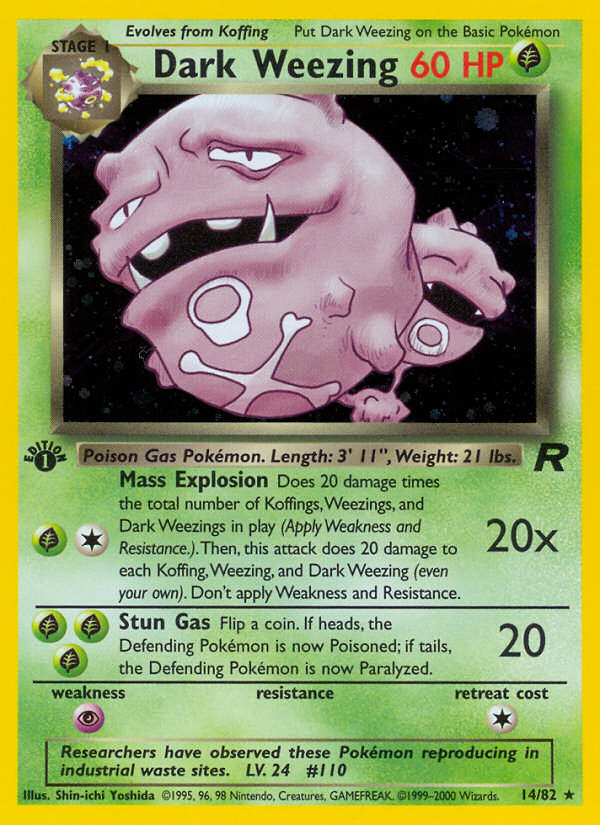 Dark Weezing (14/82) [Team Rocket 1st Edition] | Good Games North