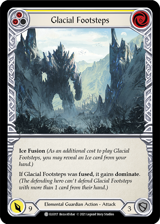 Glacial Footsteps (Yellow) [ELE017] (Tales of Aria)  1st Edition Rainbow Foil | Good Games North