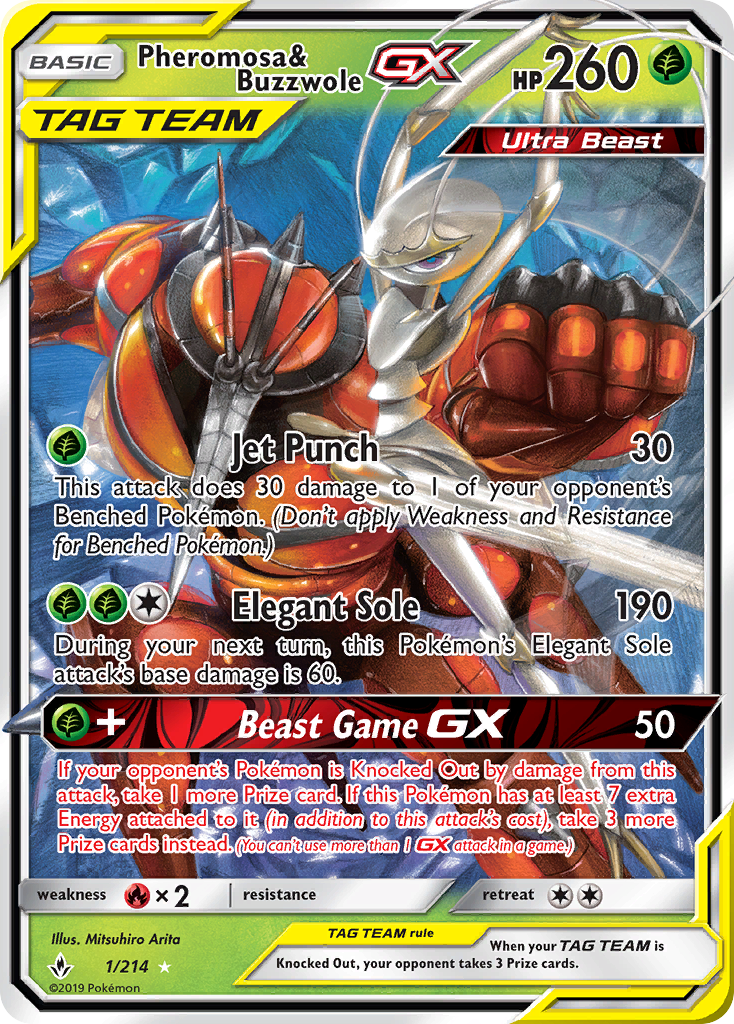 Pheromosa & Buzzwole GX (1/214) [Sun & Moon: Unbroken Bonds] | Good Games North