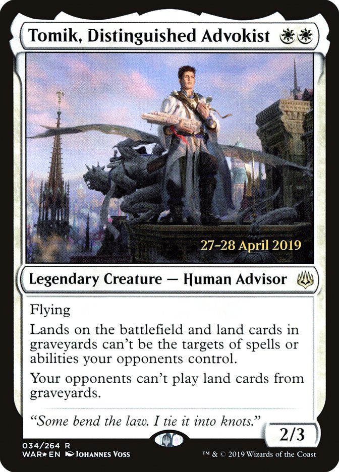 Tomik, Distinguished Advokist  [War of the Spark Prerelease Promos] | Good Games North