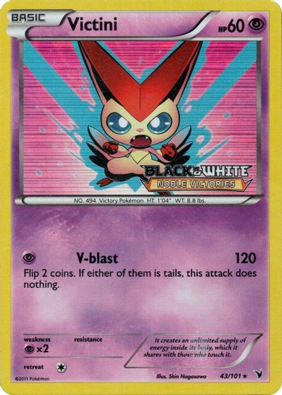 Victini (43/101) (Prerelease Promo) [Black & White: Black Star Promos] | Good Games North