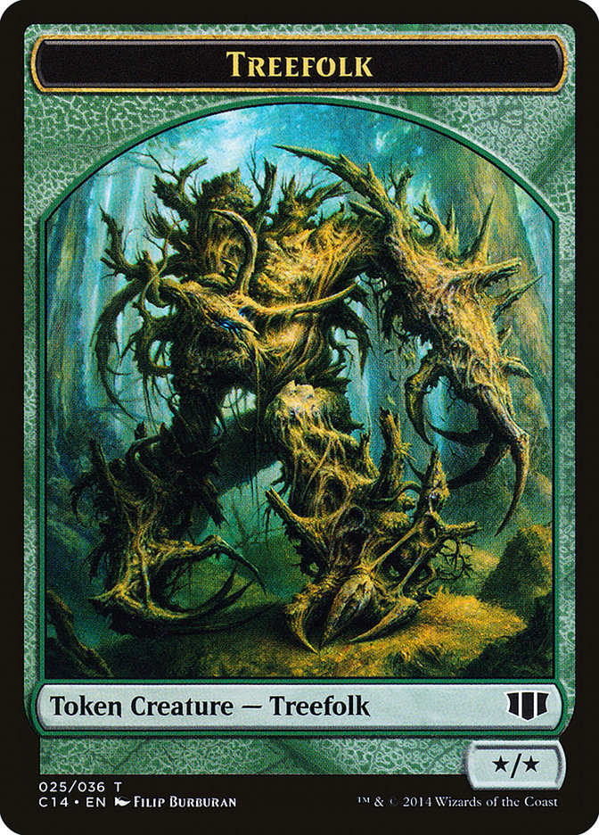 Treefolk // Wolf Double-sided Token [Commander 2014 Tokens] | Good Games North