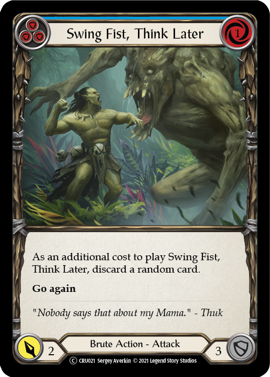 Swing Fist, Think Later (Blue) [U-CRU021-RF] Unlimited Rainbow Foil | Good Games North