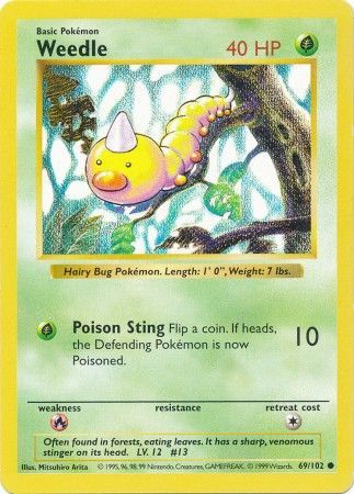 Weedle (69/102) [Base Set Shadowless Unlimited] | Good Games North