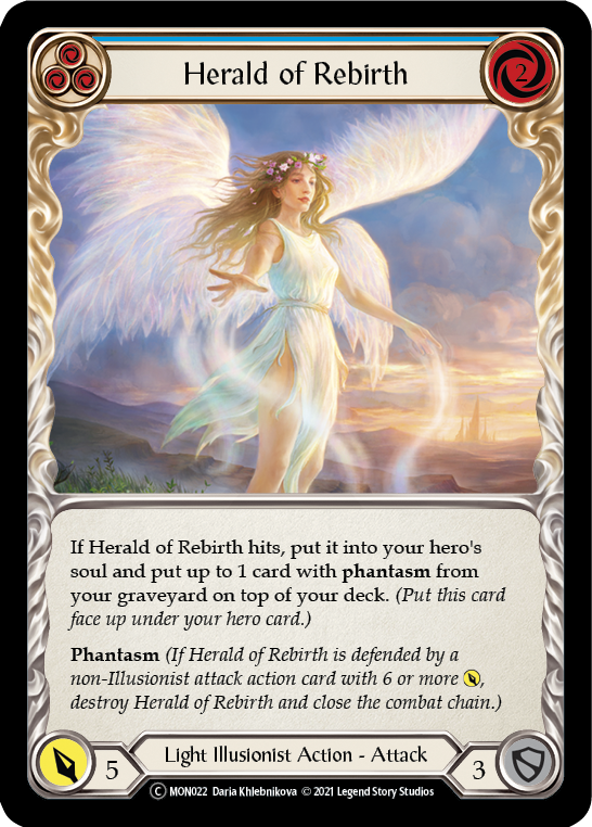 Herald of Rebirth (Blue) [U-MON022-RF] Unlimited Rainbow Foil | Good Games North
