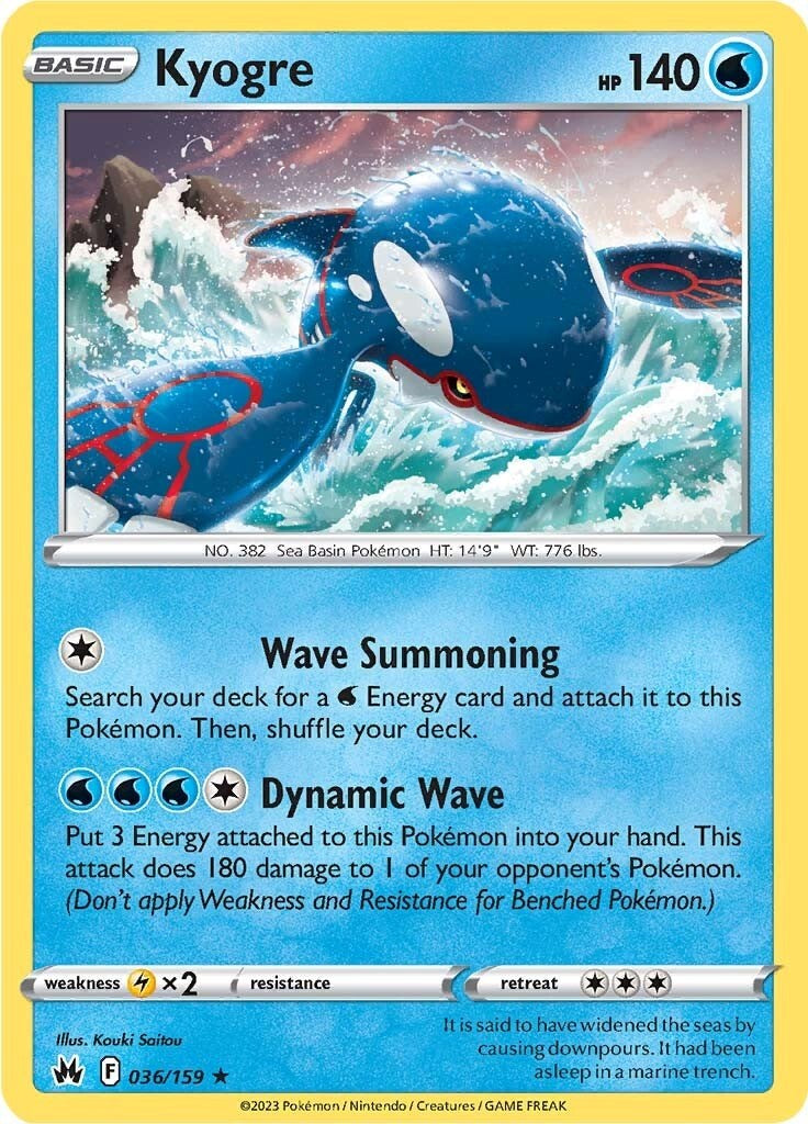 Kyogre (036/159) [Sword & Shield: Crown Zenith] | Good Games North
