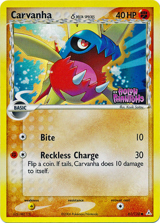 Carvanha (61/110) (Delta Species) (Stamped) [EX: Holon Phantoms] | Good Games North