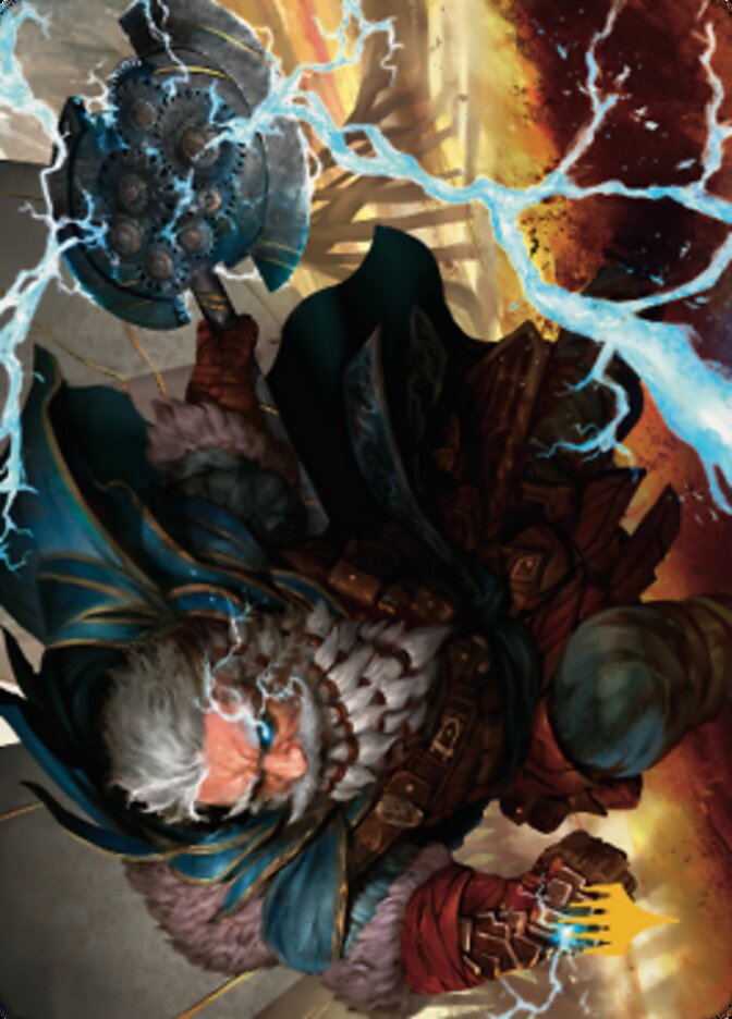 Electrostatic Infantry Art Card (Gold-Stamped Signature) [Dominaria United Art Series] | Good Games North