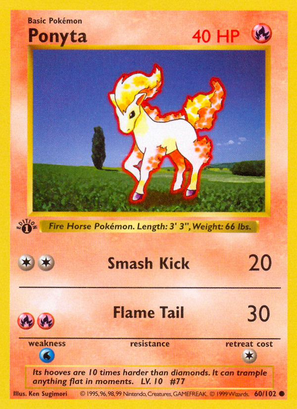 Ponyta (60/102) (Shadowless) [Base Set 1st Edition] | Good Games North