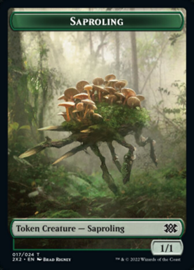 Saproling // Phyrexian Golem Double-sided Token [Double Masters 2022 Tokens] | Good Games North