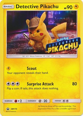 Detective Pikachu (SM170) (Detective Pikachu Stamped) [Sun & Moon: Black Star Promos] | Good Games North