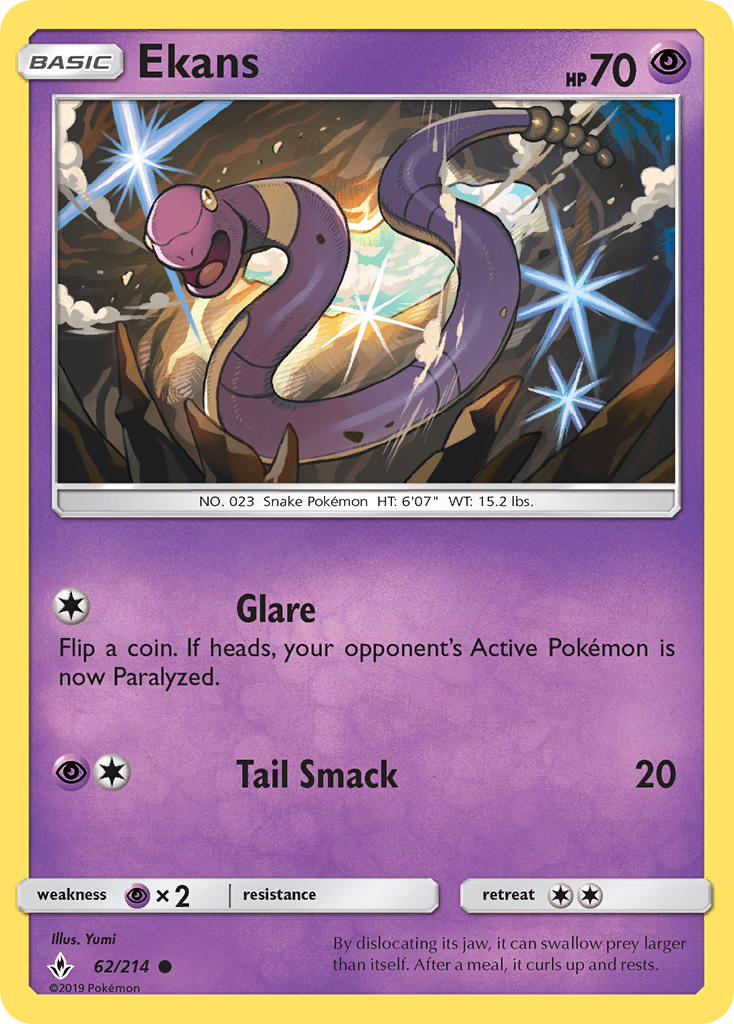 Ekans (62/214) [Sun & Moon: Unbroken Bonds] | Good Games North