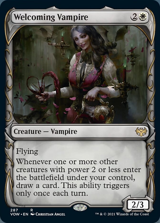 Welcoming Vampire (Showcase Fang Frame) [Innistrad: Crimson Vow] | Good Games North
