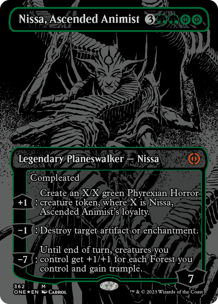 Nissa, Ascended Animist (Oil Slick Raised Foil) [Phyrexia: All Will Be One] | Good Games North