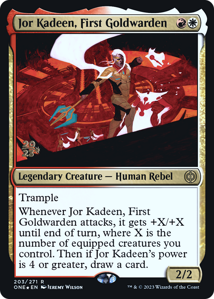 Jor Kadeen, First Goldwarden [Phyrexia: All Will Be One Prerelease Promos] | Good Games North