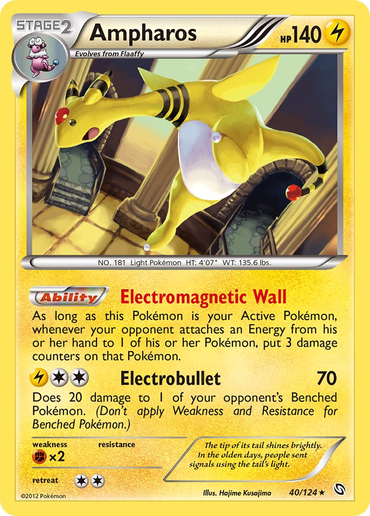 Ampharos (40/124) (Cosmos Holo) (Blister Exclusive) [Black & White: Dragons Exalted] | Good Games North