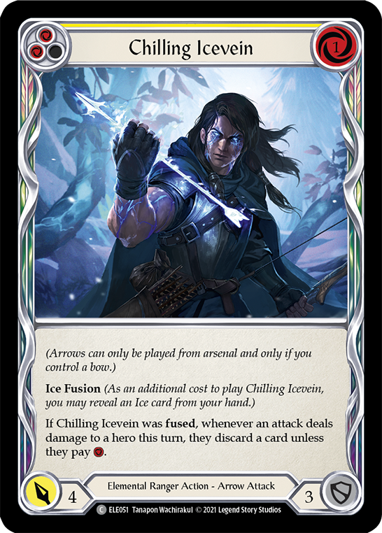 Chilling Icevein (Yellow) [ELE051] (Tales of Aria)  1st Edition Rainbow Foil | Good Games North
