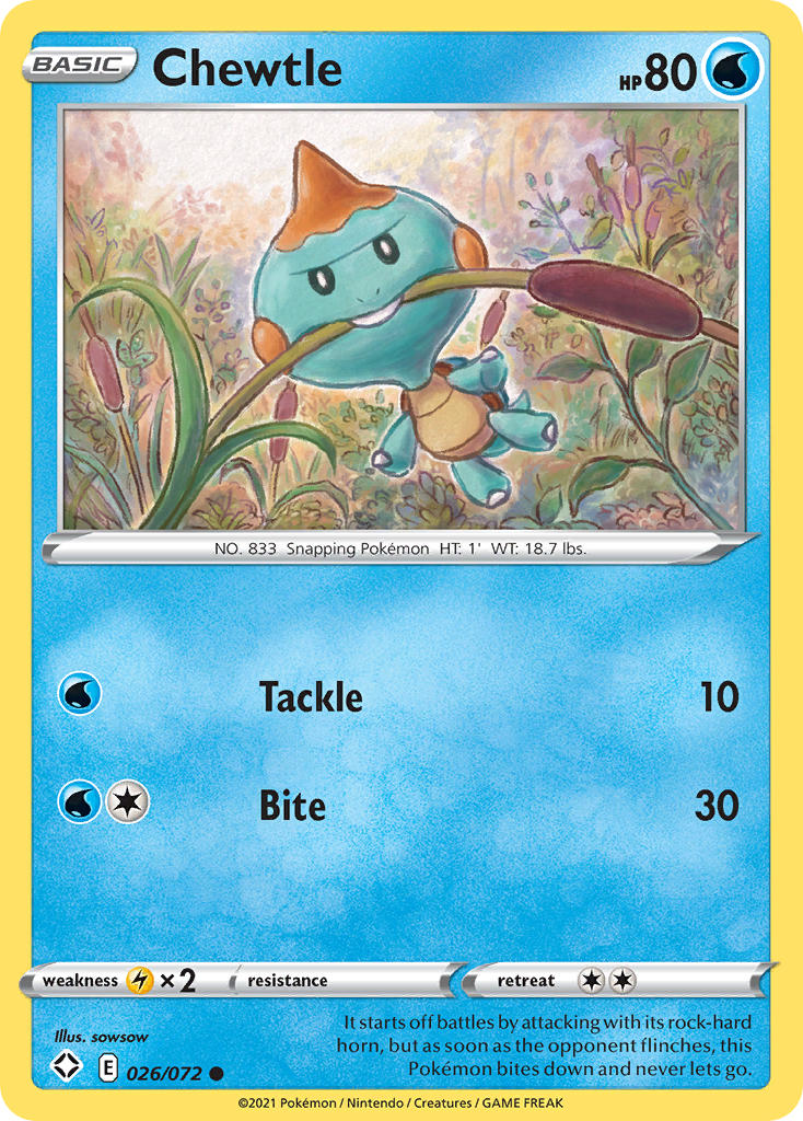 Chewtle (026/072) [Sword & Shield: Shining Fates] | Good Games North