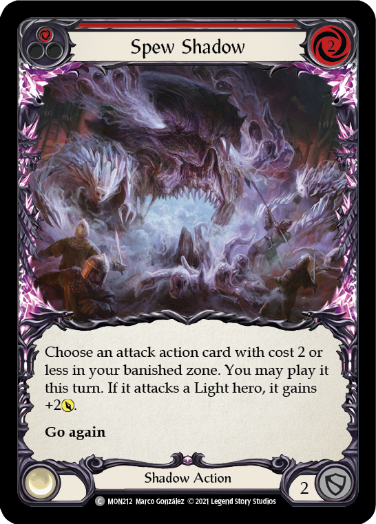 Spew Shadow (Red) [MON212-RF] 1st Edition Rainbow Foil | Good Games North