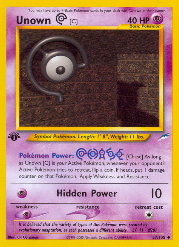 Unown [C] (57/105) [Neo Destiny 1st Edition] | Good Games North