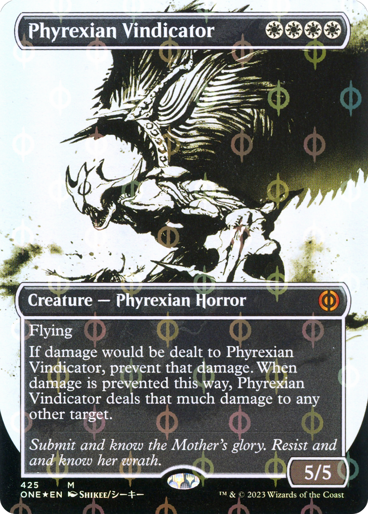Phyrexian Vindicator (Borderless Ichor Step-and-Compleat Foil) [Phyrexia: All Will Be One] | Good Games North