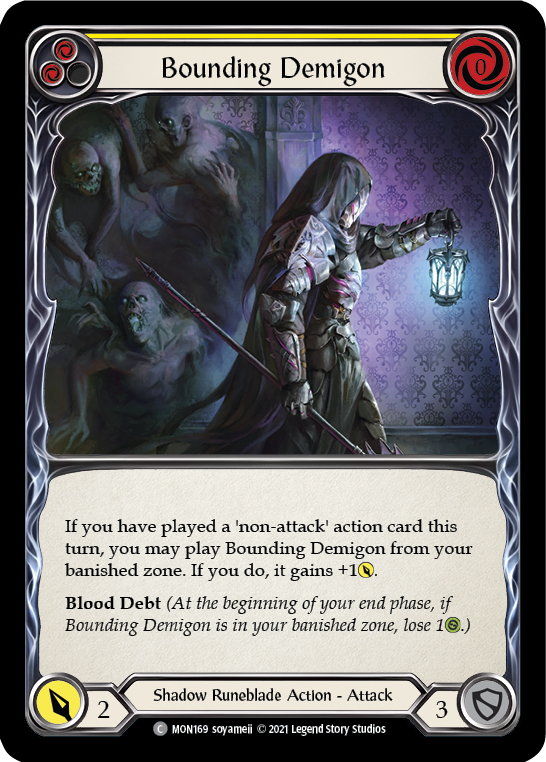 Bounding Demigon (Yellow) [MON169-RF] 1st Edition Rainbow Foil | Good Games North