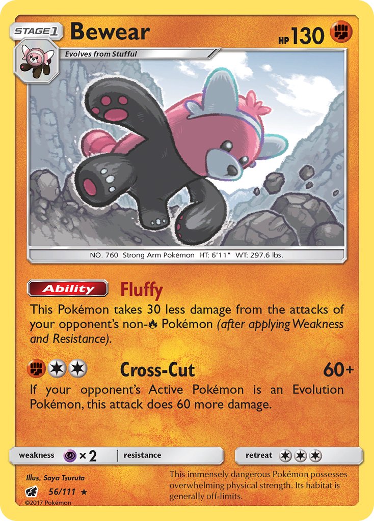 Bewear (56/111) (Prerelease Kit Exclusive) (Theme Deck Exclusive) [Sun & Moon: Crimson Invasion] | Good Games North