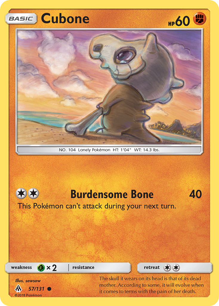 Cubone (57/131) [Sun & Moon: Forbidden Light] | Good Games North