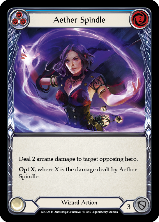 Aether Spindle (Blue) [ARC128-R] 1st Edition Rainbow Foil | Good Games North