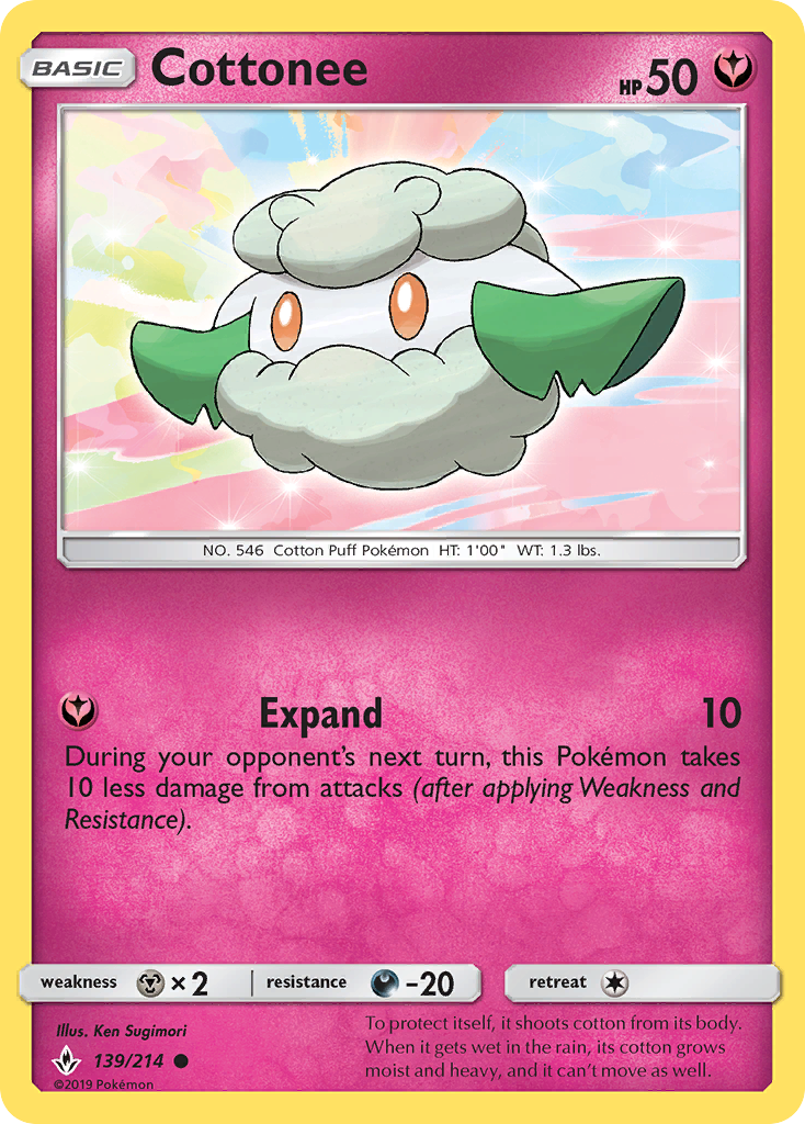 Cottonee (139/214) [Sun & Moon: Unbroken Bonds] | Good Games North