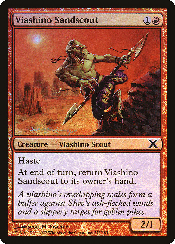 Viashino Sandscout (Premium Foil) [Tenth Edition] | Good Games North