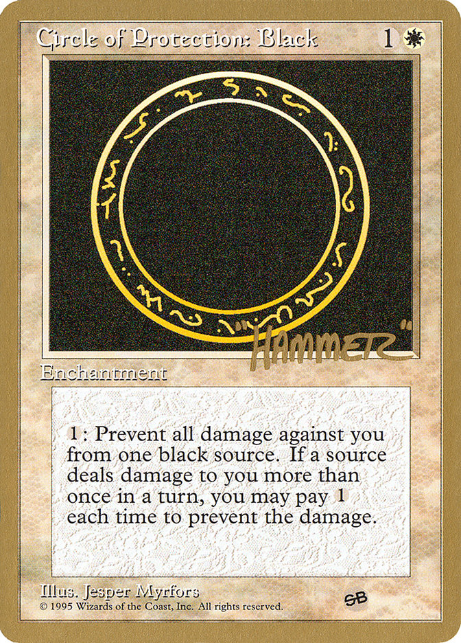 Circle of Protection: Black (Shawn "Hammer" Regnier) (SB) [Pro Tour Collector Set] | Good Games North