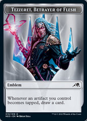 Samurai // Tezzeret, Betrayer of Flesh Emblem Double-sided Token [Kamigawa: Neon Dynasty Tokens] | Good Games North