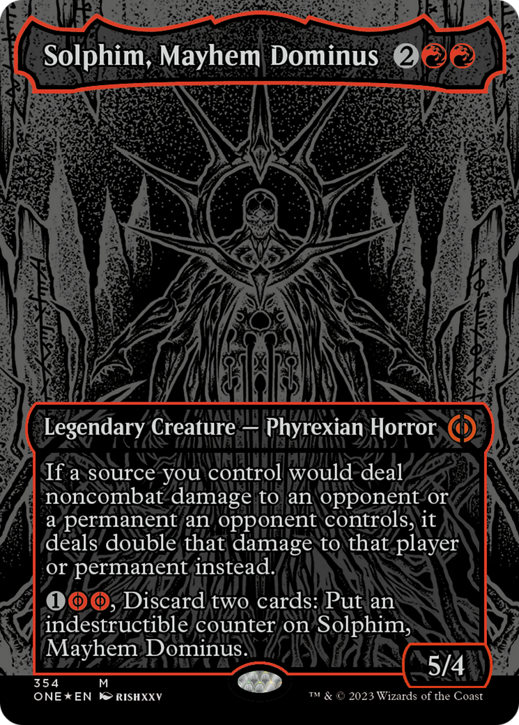 Solphim, Mayhem Dominus (Oil Slick Raised Foil) [Phyrexia: All Will Be One] | Good Games North