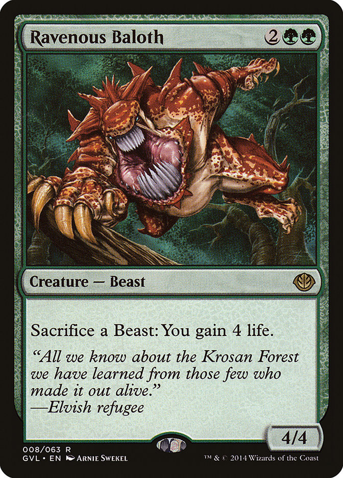 Ravenous Baloth (Garruk vs. Liliana) [Duel Decks Anthology] | Good Games North