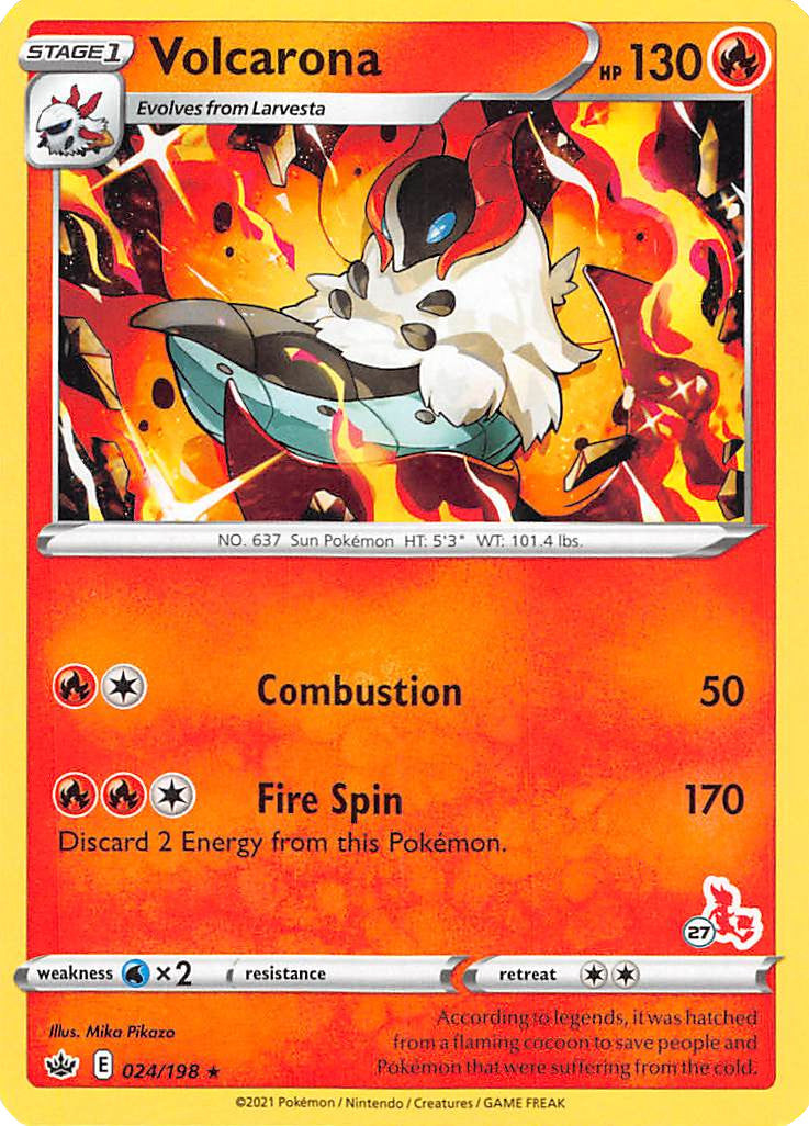 Volcarona (24/198) (Cinderace Stamp #27) [Battle Academy 2022] | Good Games North