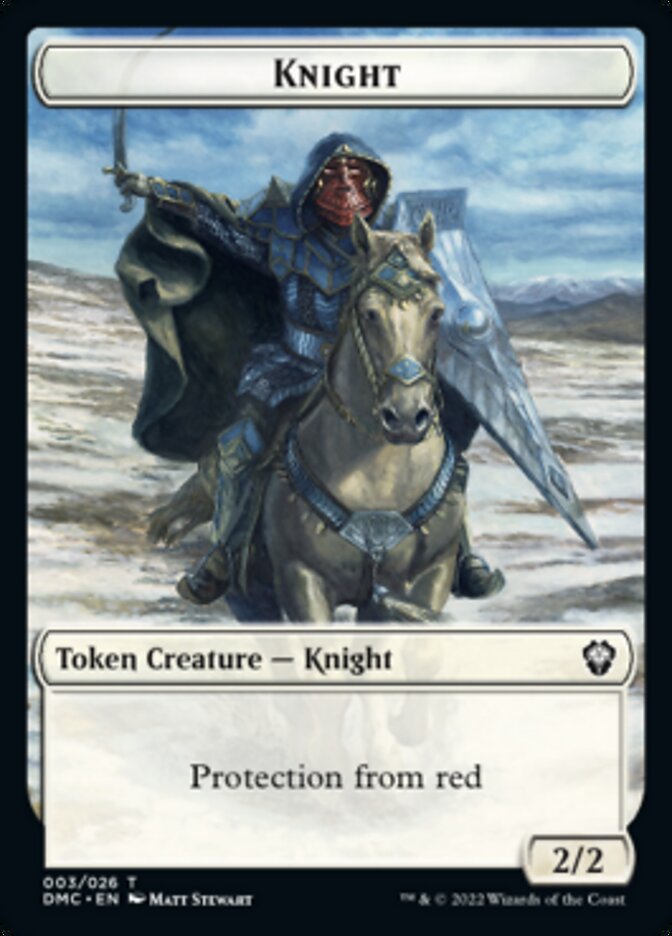 Zombie Knight // Knight Double-sided Token [Dominaria United Commander Tokens] | Good Games North