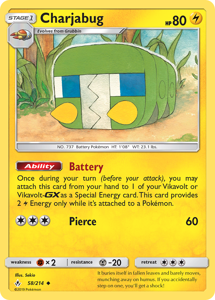 Charjabug (58/214) [Sun & Moon: Unbroken Bonds] | Good Games North