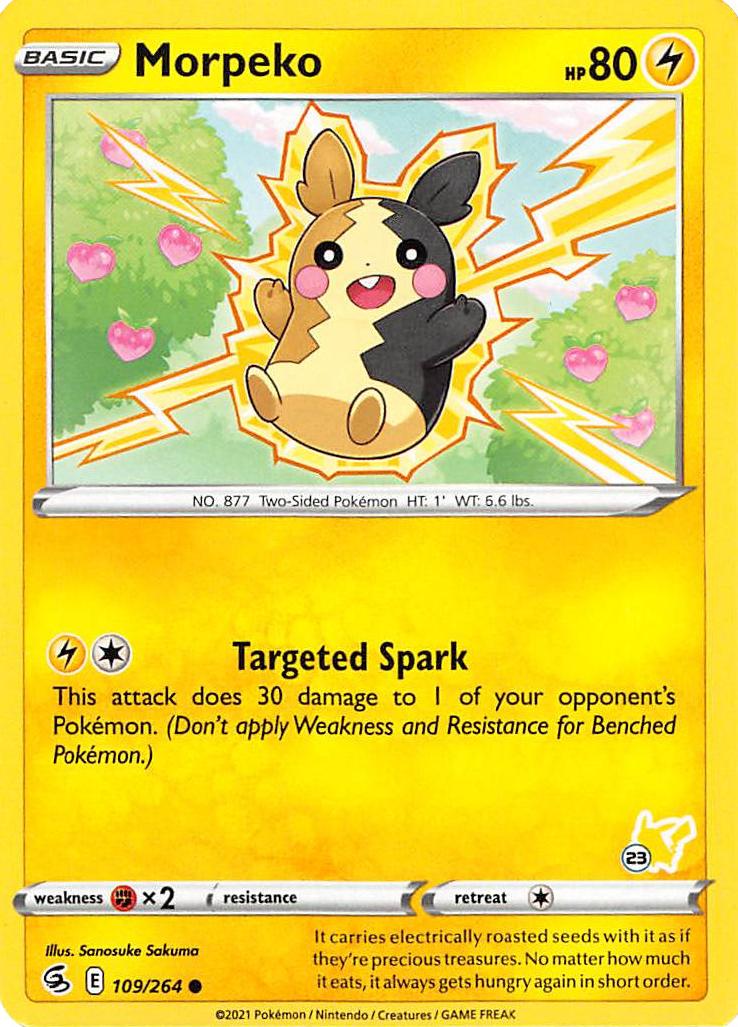 Morpeko (109/264) (Pikachu Stamp #23) [Battle Academy 2022] | Good Games North