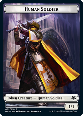 Zombie // Human Soldier Double-Sided Token [Game Night: Free-for-All Tokens] | Good Games North