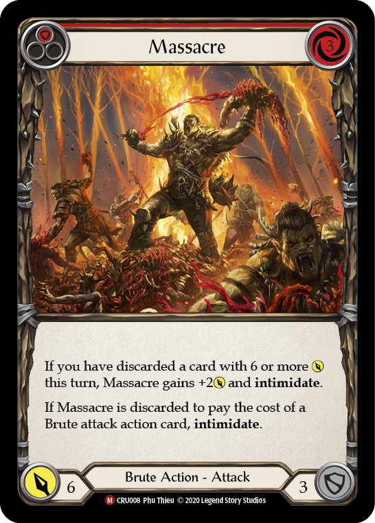 Massacre [CRU008] 1st Edition Rainbow Foil | Good Games North