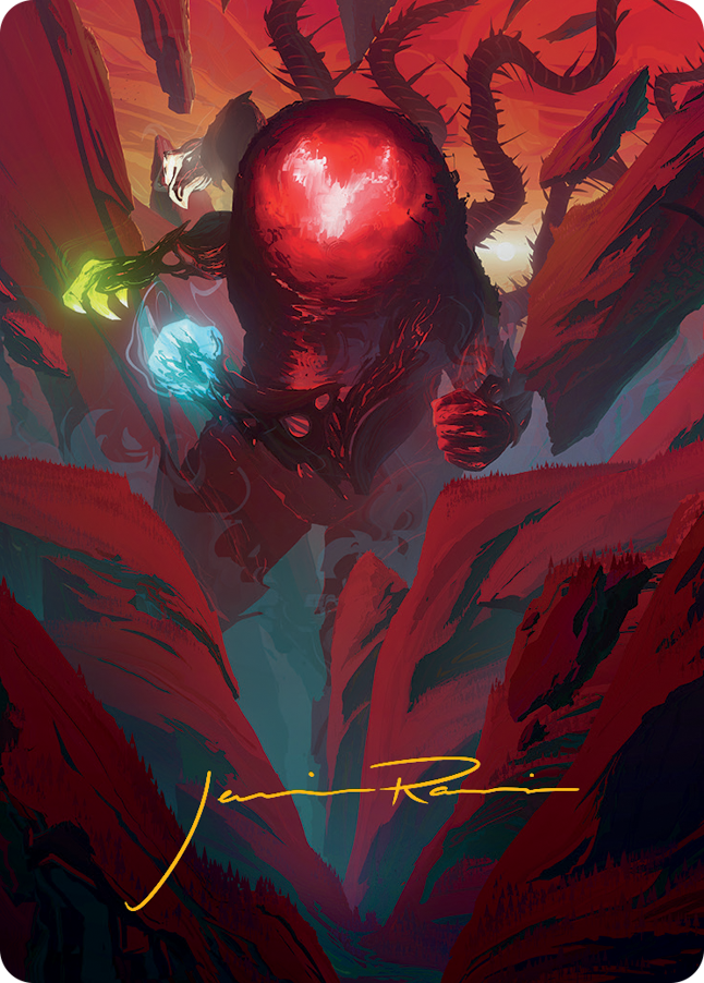 Omnath, Locus of All Art Card (62) (Gold-Stamped Signature) [March of the Machine Art Series] | Good Games North