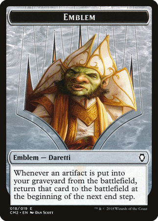 Emblem - Daretti, Scrap Savant [Commander Anthology Volume II Tokens] | Good Games North