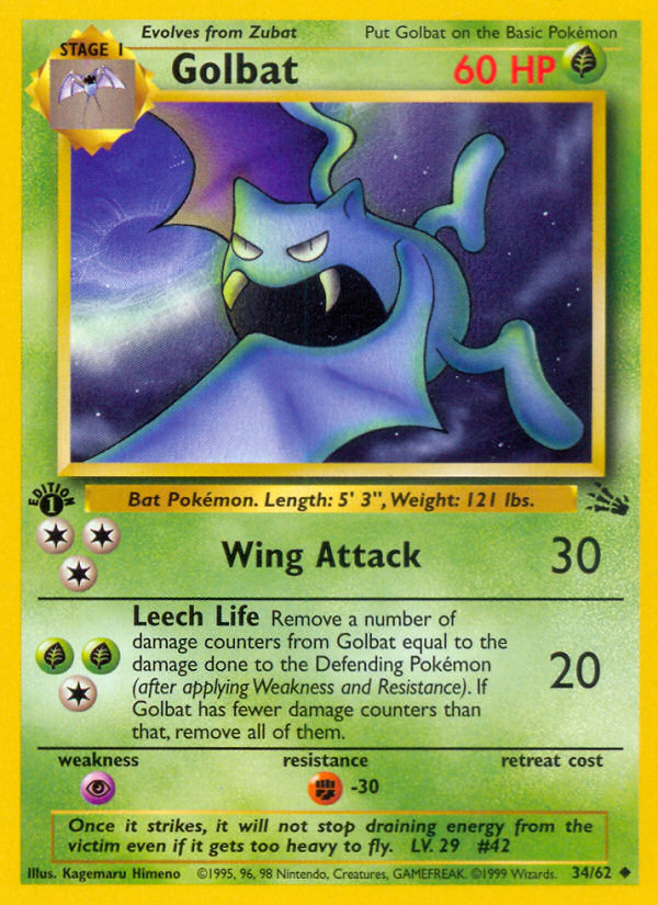 Golbat (34/62) [Fossil 1st Edition] | Good Games North