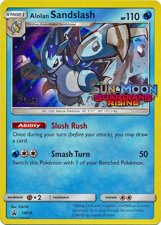 Alolan Sandslash (SM18) (Staff Prerelease Promo) [Sun & Moon: Black Star Promos] | Good Games North
