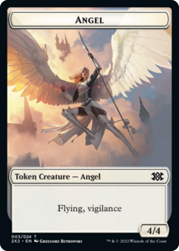 Saproling // Angel Double-sided Token [Double Masters 2022 Tokens] | Good Games North