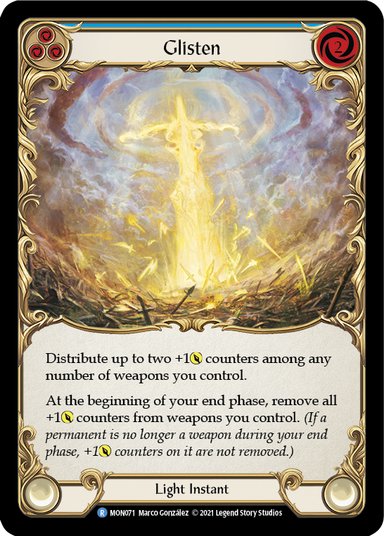 Glisten (Blue) [MON071-RF] 1st Edition Rainbow Foil | Good Games North