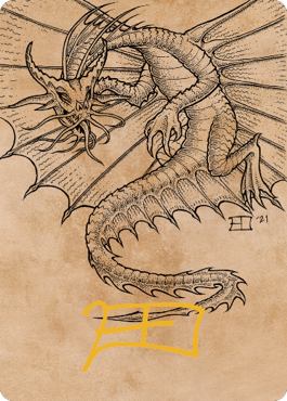 Ancient Gold Dragon Art Card (44) (Gold-Stamped Signature) [Commander Legends: Battle for Baldur's Gate Art Series] | Good Games North