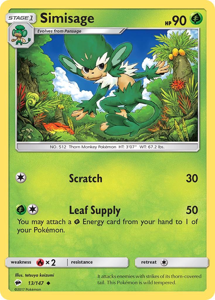 Simisage (13/147) [Sun & Moon: Burning Shadows] | Good Games North